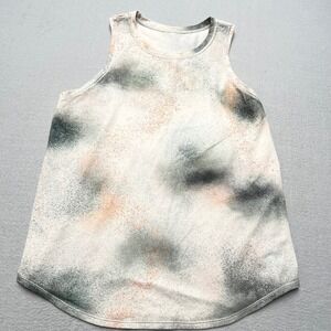 Lululemon Swiftly Tech Racerback Tank Top Abstract Spray Dye Grey Orange Size 6